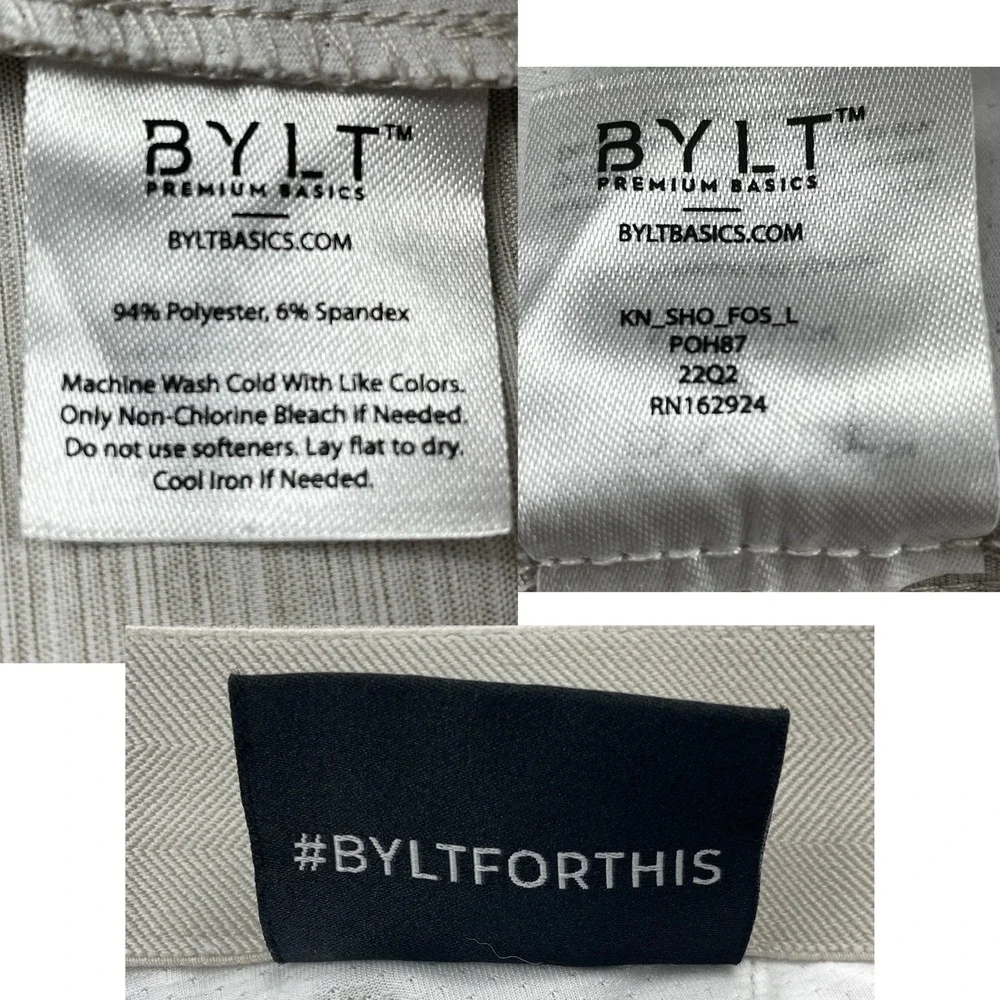 BYLT Mens Kinetic‎ Short Stretch Performance Athletic Golf Large L Gray Heather
